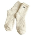 thumbnail image 4 of Uooqdmx Women Fuzzy Socks Sleeping Socks Thick Fuzzy Socks Sleep Socks Fuzzy Slipper Socks Warm Fuzzy Socks for Women House Socks for Women Indoor Khaki One Size, 4 of 4
