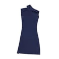 thumbnail image 3 of Vestido ajustado a escala 1/6, minivestido corto con cuello simulado, elegante vestido de verano en miniatura. azul oscuro, 3 of 9