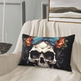 thumbnail image 5 of Pofeuu Bow Flower Skull Print Polyester Microfiber Plush Pillowcases, Super Soft and Cozy Pillow Case Covers with Envelop Closure（Pillow core not included）-14"x20", 5 of 6