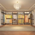 thumbnail image 4 of Timate L6 Corner Wall Mounted Closet System - Heavy Duty Industrial Pipe Garment Rack, Expandable Hanging Storage with Adjustable Shelves for Walk-in Closets, Bedroom & Wardrobe Organization,Black, 4 of 8