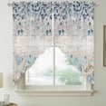 thumbnail image 2 of Blue Beige Coastal Swag Valances for Windows, Kitchen Curtains 36 Inch Length 2 Panels Set, Beach Starfish Summer Eucalyptus Vintage Short Curtains for Small Windows Rod Pocket Cafe Curtains 28"x36", 2 of 8