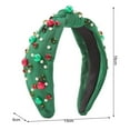 thumbnail image 6 of Lohuatrd Christmas Festive Headband Wide-Brimmed Beaded Contrast Color Knotted Stylish Red And Green Headband, 6 of 8
