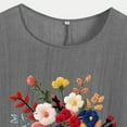 thumbnail image 4 of Fengqque 2025 Linen Blend Women's Fashion Print Raglan Sleeve Crew Neck Loose T-Shirt, 4 of 4