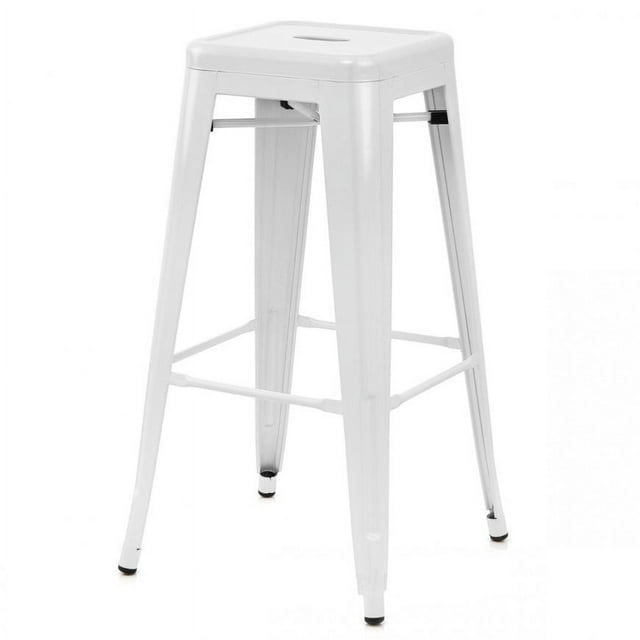 Ajax 30" Tabouret de Bar Style Tolix en Acier Contemporain - White