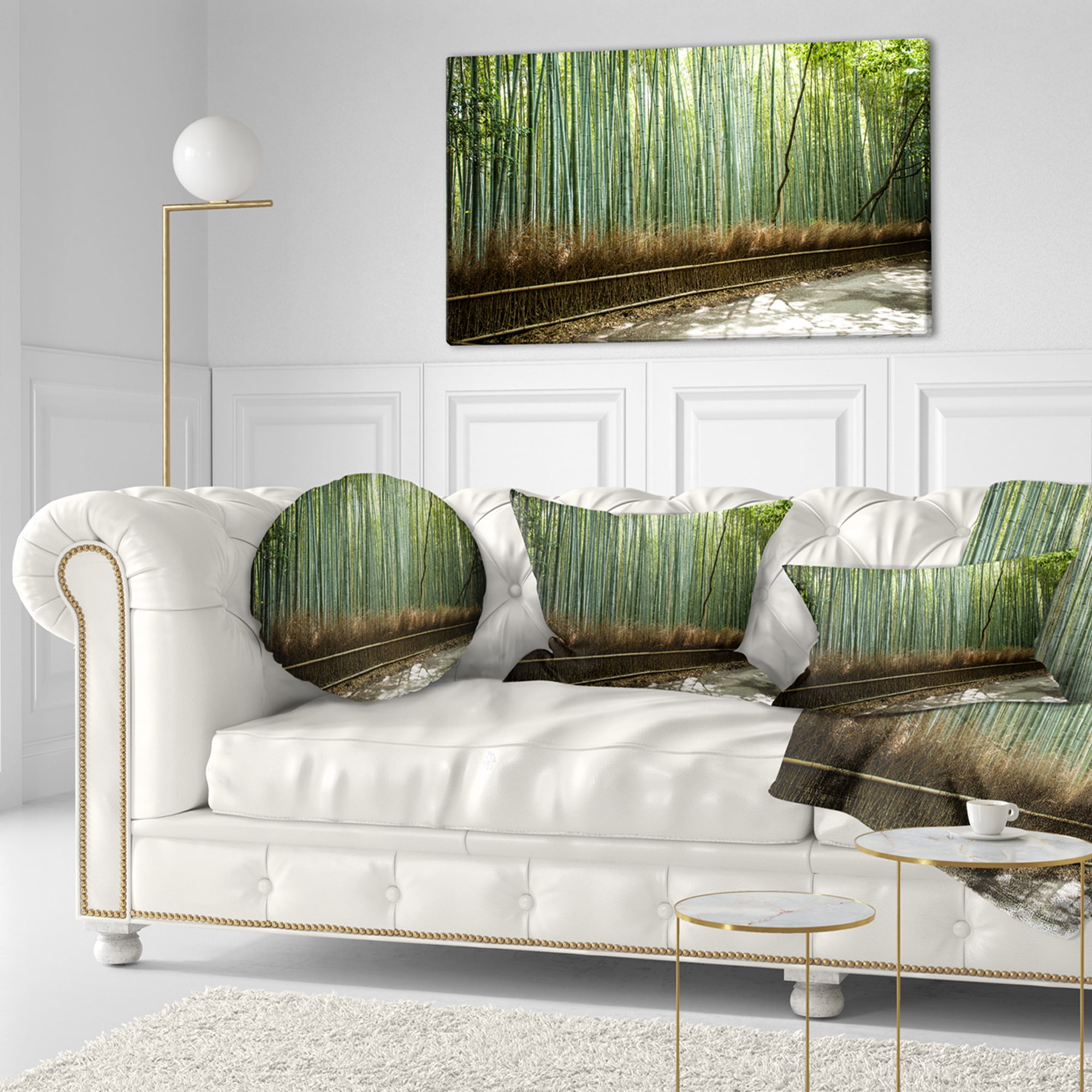 Designart 12" x 20" Green Polyester Throw Pillow