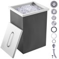 thumbnail image 1 of VEVOR Drop in Ice Chest, 14"L x 12"W x 18"H Stainless Steel Ice Cooler, Commercial Ice Bin with Cover, 40 qt Outdoor Kitchen Ice Bar, Drain-pipe and Drain Plug Included, for Cold Wine Beer, 1 of 9