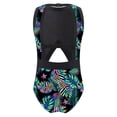 thumbnail image 6 of iiniim Kids Girls Sleeveless Bathing Suit Swimwear One Piece Backless Beach Surf Swimsuits 6-16 A Black Leaves 12, 6 of 7