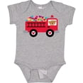 thumbnail image 3 of Inktastic Valentine Fire Truck Heart Bear Boys or Girls Baby Bodysuit, 3 of 5