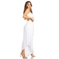 thumbnail image 3 of Sakkas Vanessa Women's Bandeau Tube Top & Wide leg Gaucho Pants Set Palazzo Boho - White - S/M, 3 of 5