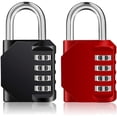 thumbnail image 1 of 4 Digit Combination Padlock for Gym, School, Outdoor and Employee Locker, Black（2pcs Black+Red）, 1 of 1