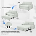 thumbnail image 3 of 57.48" 2-Seat Pull-Out Sleeper Sofa - Modern Convertible Loveseat with USB Ports & Two Throw Pillows for Living Room,Pale Green, 3 of 27