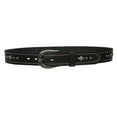 thumbnail image 2 of Snap On Stitching-Edged Floral Riveted Studs Cowhide Leather Casual Jean Belt, 2 of 3
