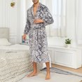 thumbnail image 2 of Christmas Clearance! ZVNAΖH Mens Flannel Robes Knee Length Soft Warm Fleece Bathrobe Snake Print House Coat Loungewear, 2 of 4