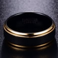 thumbnail image 4 of 1pc Stylish and Durable Tungsten Ring with Golden Edge and Black Matte Finish - Available in Sizes 7-15, 4 of 4
