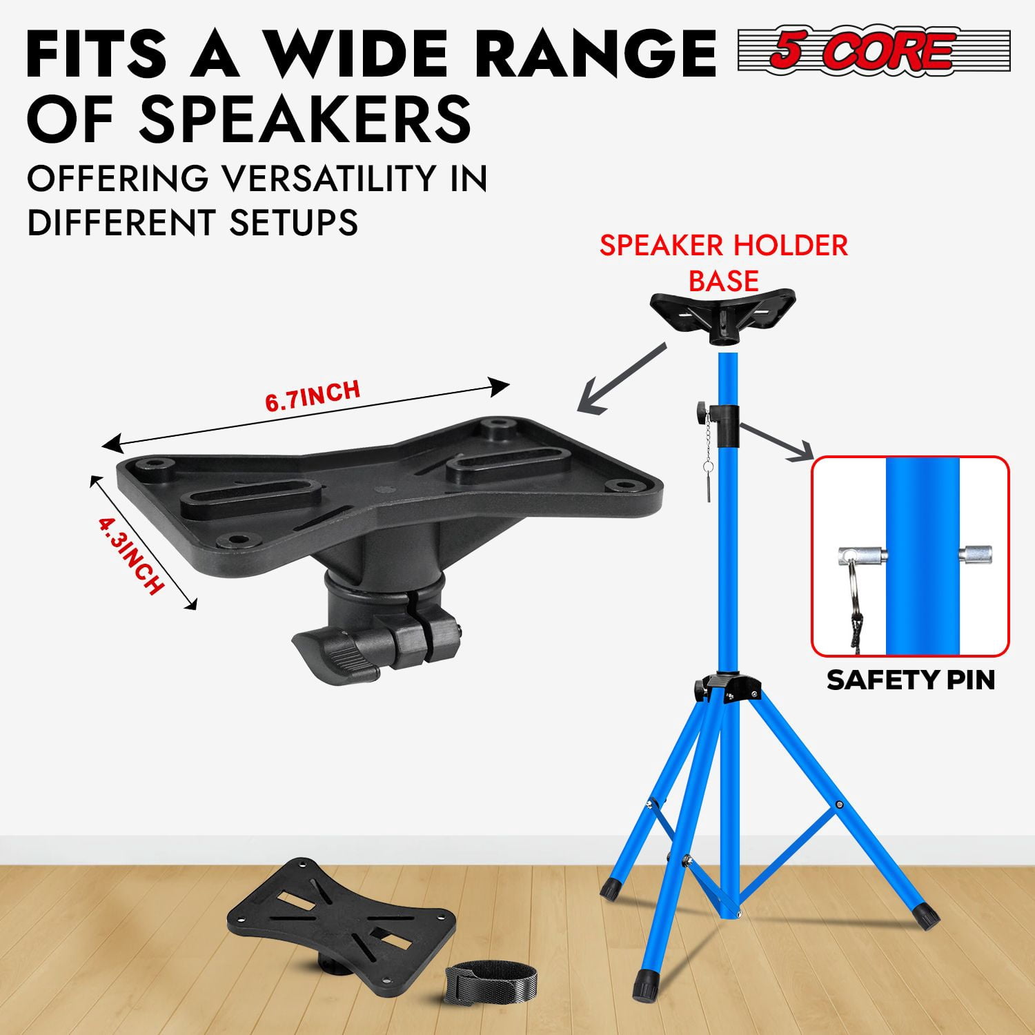 Speaker Stand 2Pcs Tripod Floor Tall Adjustable Up to 72 Inch DJ Studio Monitor Stands Pole Mount