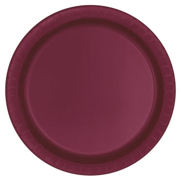 Disposable Paper Plates, 9", Burgundy, 20 Count, by Way To Celebrate