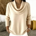 thumbnail image 5 of Wlynlyn Womens Sweaters Cowl Neck Loose Fitted Lightweight Solid Color Long Sleeve Knit Pullover Tops, 5 of 10