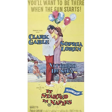 UPC: 0671863499999 | It Started In Naples Poster Movie B 27 x 40 In – 69cm x 102cm Clark Gable Sophia Loren Marietto Vittorio De Sica Paolo Carlini Claudio Ermelli