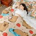 thumbnail image 4 of jejeloiu Brown Capybara 7-Piece Bedding Comforter Set,Capybara Lovers King Bedding Sets For Animals Lover Reversible, 4 of 8