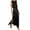 Black, variant on qolati Women Sleeveless Mock Neck Cocktail Dresses 2023 Keyhole Elastic Waist Party Wedding Guest Dress Satin High Split Maxi Dress