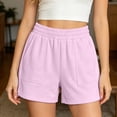 thumbnail image 6 of Kinrui Women's Sweat Shorts with Pockets French Terry Drawstring Summer Workout Casual Lounge Shorts Pink S, 6 of 10