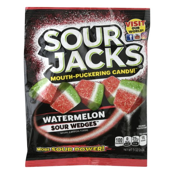 Sour Jacks Watermelon Soft and Chewy Mouth Puckering Candy, Walmart