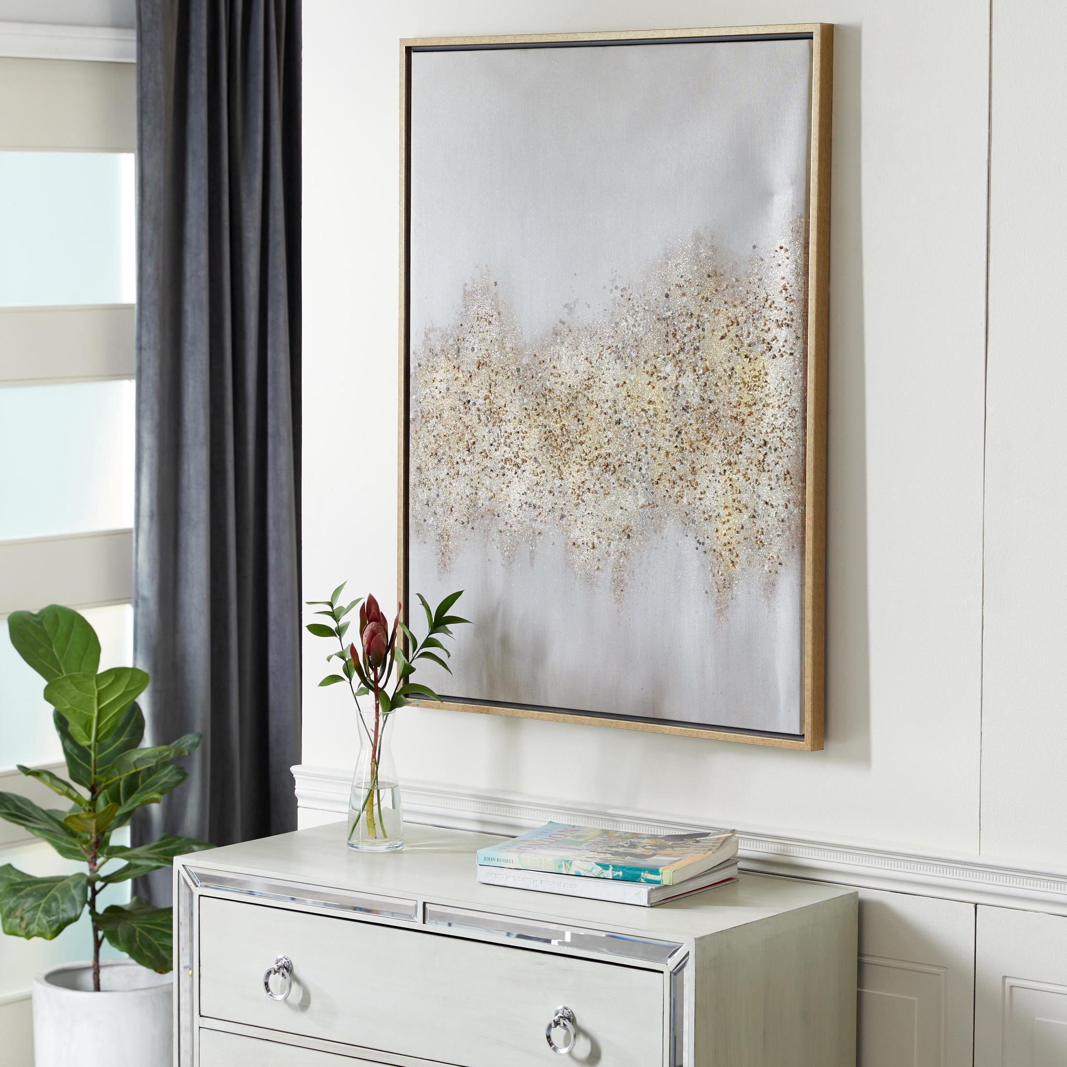 30" x 40" Glitter Flakes Geode Framed Wall Art with Gold Frame, by CosmoLiving by Cosmopolitan