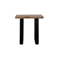 thumbnail image 2 of 24 Inch End Table, Rustic Style, Brown Acacia Wood Top, Tall Metal Base- Saltoro Sherpi, 2 of 5