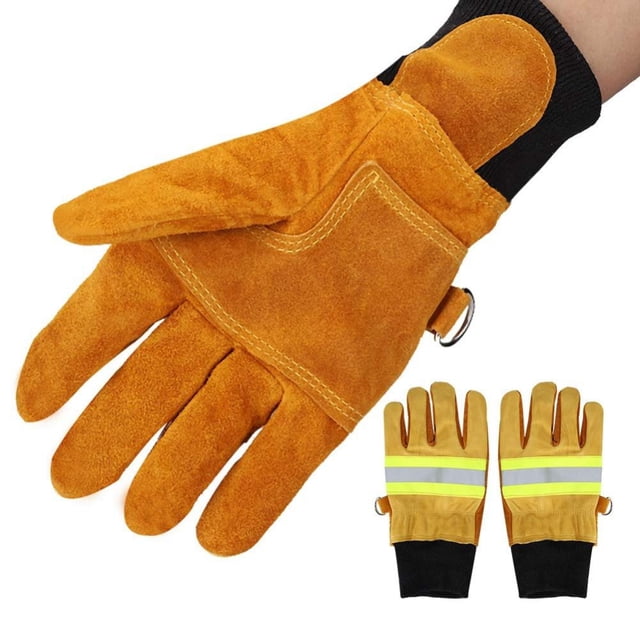 Guantes ignífugos Dinheiro para asar a la parrilla, guantes de piel de vaca para asar