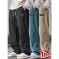 thumbnail image 2 of Mens Corduroy Casual Pants Fashion Loose Fit Wide Leg Pants Straight Sweatpants Elastic Waist Drawstring, 2 of 6