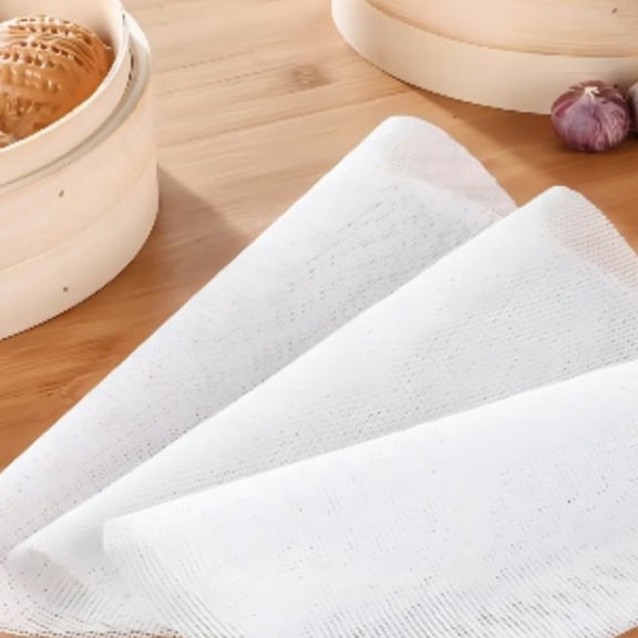 3-Pack 11.8-Inch Round Silicone Steamer Mat Pad Liner, Reusable Non-Stick Steamer Cloth Basket Insert for Steaming Buns and Dumplings(white)