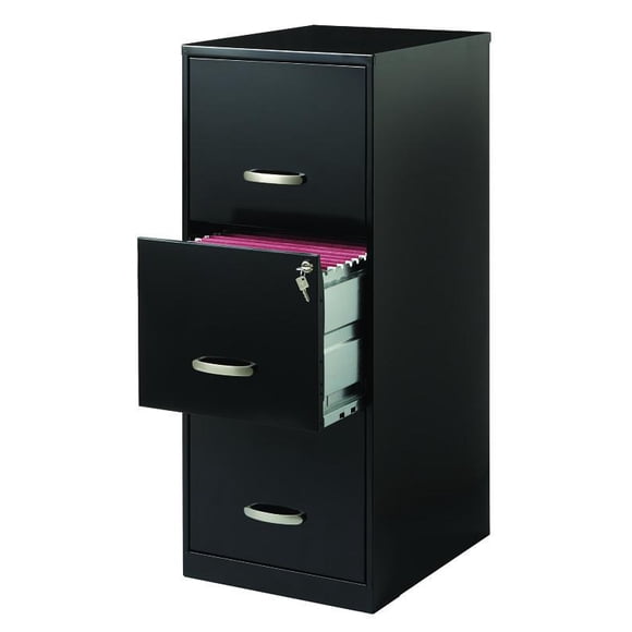 Archivero Metálico Hirsh 3 Cajones Tamaño Carta Negro
