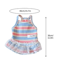 EUDIDV Home Decor Items Dog Summer Clothes Puppy Sleeveless Striped Pet Skirt Dresses Suitable For Small Medium Dog Decorative Accessories