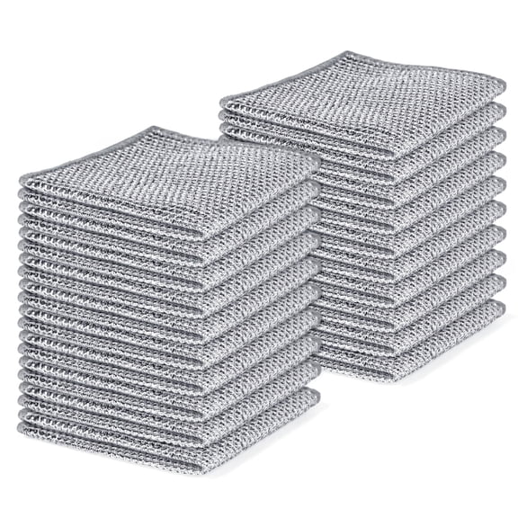 20PCS Set Non-Scratch Steel Wool Dishcloth - Multi Purpose Wire Dishwashing Rags Kitchen Towels And Dishcloths Sets Durable Cleaning