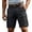 A-Black726, variant on XIAOCHA Belted Waist Cargo Pocket Shorts for Men Knee Length Button Waist Pants Durable Solid Color Outdoor Casual Slacks