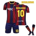 thumbnail image 1 of 20-21 Fc Barcelona Home Stripes #10 Ronaldinho Football Jersey Set, 1 of 2