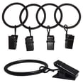 thumbnail image 2 of 40 Pack Curtain Rings with Clips, Drapery Clips with Rings, Drapes Rings 1.26 in Interior Diameter, Fits up to 1 in Curtain Rod, Black, 2 of 7