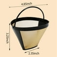 thumbnail image 3 of 2 Pack Reusable coffee filters for cuisinart ninja coffee filter Gold Stainless Steel Mesh No.4 Permanent coffee filter replacement for DCC-3200P1 SS-15P1 Ninja CFP301 CFP201, 3 of 7