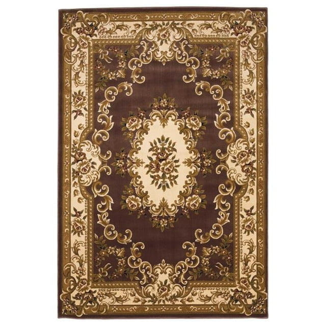HomeRoots 352464 5 ft. 3 in. x 7 ft. 7 in. Polypropylene Plum & Ivory Area Rug