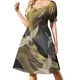 thumbnail image 2 of Vestido sin mangas con grullas japsas vuelo a la luna dorada ropa de mujer vestidos de mujer vestido vintage, 2 of 6