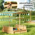 thumbnail image 3 of Outsunny Covered Sandbox with Lid with Adjustable Canopy for Kids, Outdoor Play Equipment Benches, Backyard Outdoor Activity Sensory Toy, Light Brown, 3 of 9