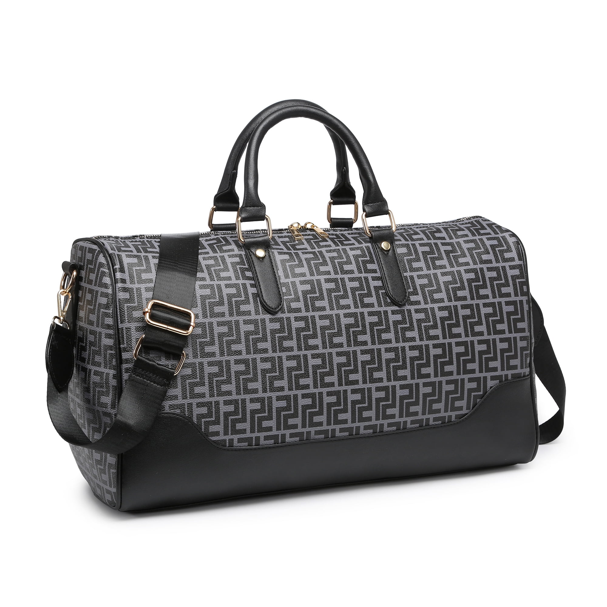 XB 18'' Faux Leather Duffle Bag for Men Women Travel Weekend Overnight Bags Heavy Duty Luggage