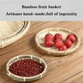 thumbnail image 3 of Natural Bamboo Basket Big Wicker Baskets in Use of Fruits Basket Bread Baskets For Serving Bread Baskets For Table Shallow Basket Round Wicker Basket Fruit Basket, 3 of 6