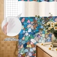 thumbnail image 3 of No Hook Shower Curtain, Colorful Stone Shower Curtains for Bathroom with See Through Top Window, Rainbow Abstract Oil Painting Brushwork Waterproof & Washable Bath Curtain 60"x72", 3 of 9