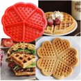 thumbnail image 4 of Non-Stick Silicone Belgian Waffle Maker, Creative Baking Accessories, Easy To Store Rolled, Heat Resistant From -40 To 230 Degrees Celsius, Perfect For Homemade Fluffy Belgian Waffles, 2Pcs, 4 of 8