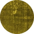 thumbnail image 1 of Ahgly Company Machine Washable Indoor Round Oriental Yellow Industrial Area Rugs, 7' Round, 1 of 4