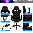 thumbnail image 2 of YRLLENSDAN Gaming Chair Racing Office Chair Ergonomic Desk Chair Massage PU Leather Recliner PC Computer Chair with Lumbar Support Headrest Armrest Footrest Rolling Swivel Task Chair, Black, 2 of 7