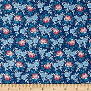 Henry Glass & Co. Windsor Park Packed Rose , Navy Fabric by the Yard