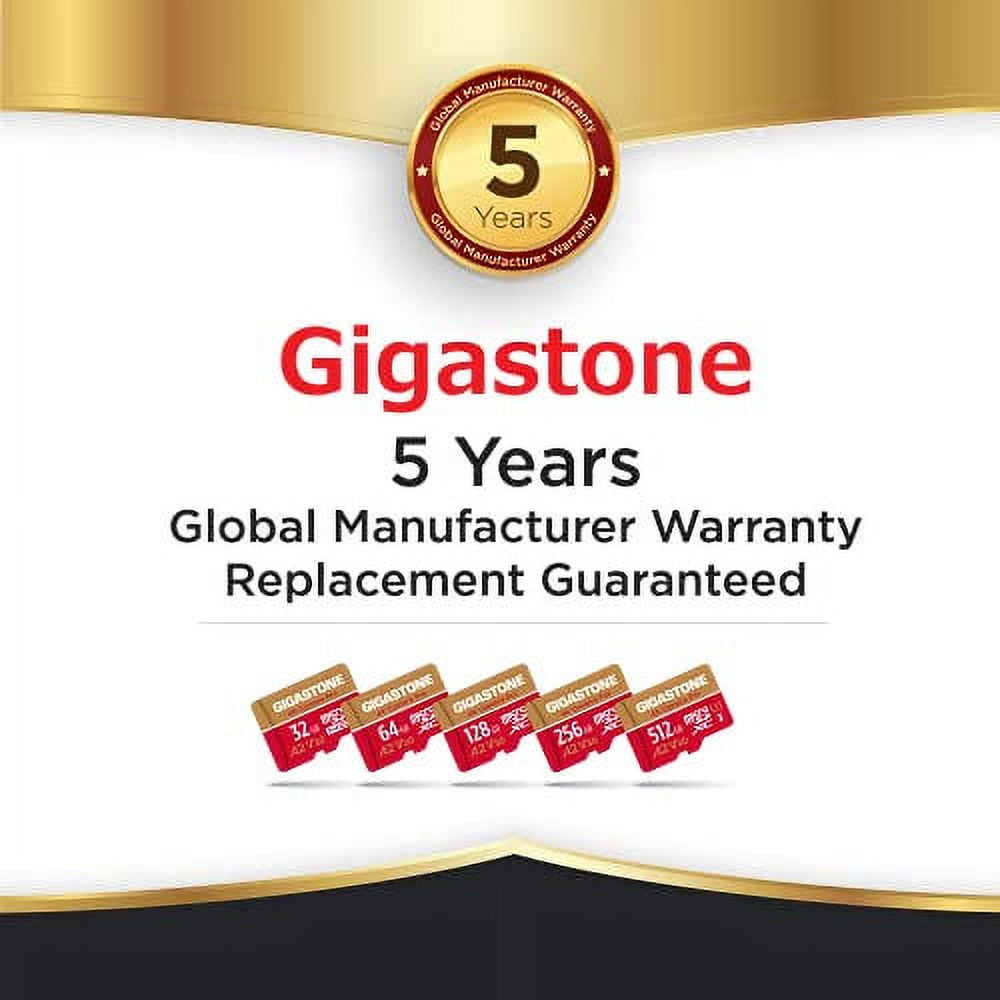 [5-Yrs Free Data Recovery] Gigastone 64GB Micro SD Card, 4K Camera Pro, UHD Video for GoPro, Action Camera, Wyze, DJI, Drone, Nintendo-Switch, R/W up to 95/35MB/s MicroSDXC Memory Card UHS-I U3 A2 V30