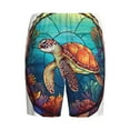 thumbnail image 5 of Gaeub Sea Turtle in Coral Printed Men's Short Pajama Pants, Lightweight Lounge & Sleep Bottoms Keep You Cool - XX-Large, 5 of 9